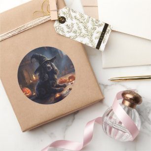 Cocker Spaniel Pumpkins Halloween Beängstigend Runder Aufkleber