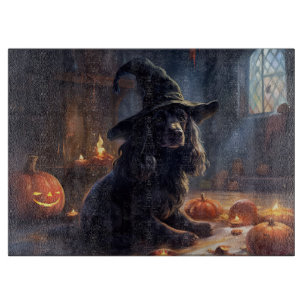 Cocker Spaniel Pumpkins Halloween Beängstigend Schneidebrett