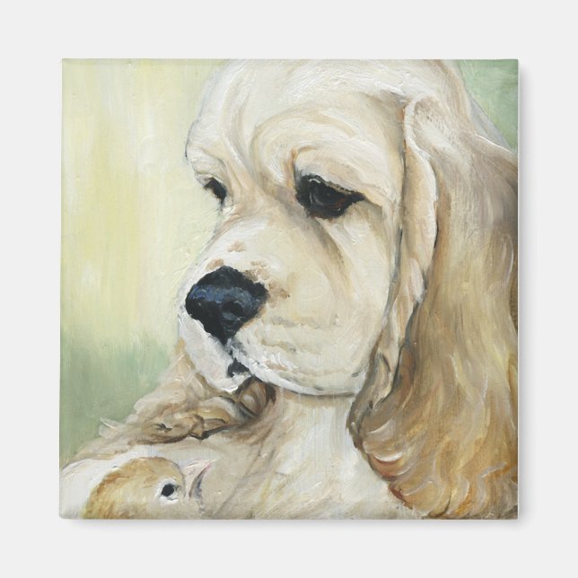 Cocker Spaniel Pup und Chick Magnet (Vorne)