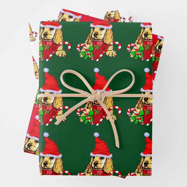 Cocker Spaniel Puppy Christmas Geschenkpapier Set (Beispiel)