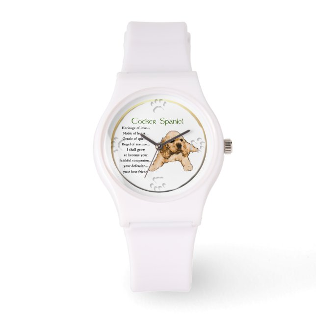 Cocker Spaniel Puppy Lovers Art Armbanduhr (Vorderseite)