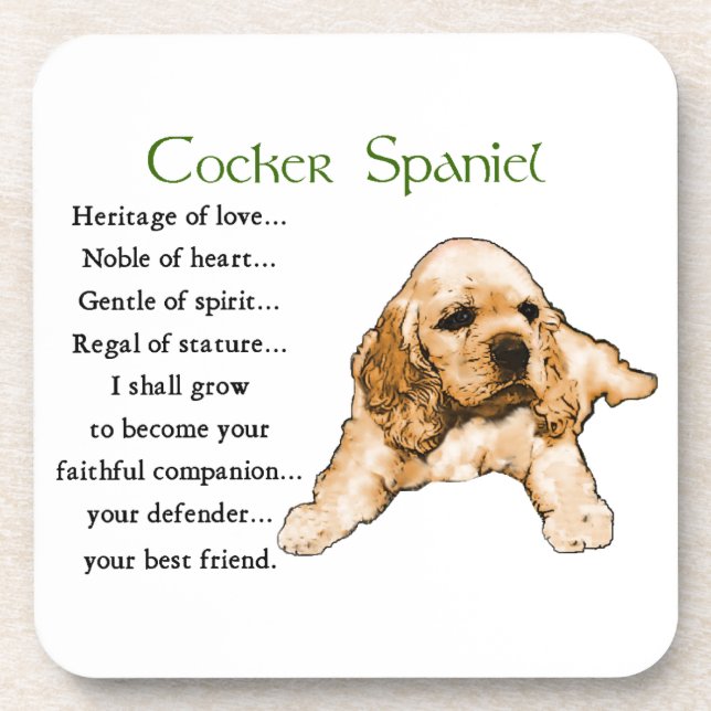 Cocker Spaniel Puppy Lovers Art Getränkeuntersetzer (Vorderseite)