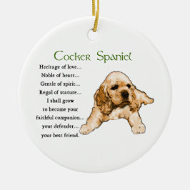 Cocker Spaniel Puppy Lovers Art Keramikornament