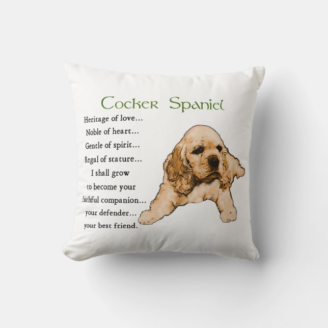Cocker Spaniel Puppy Lovers Art Kissen (Vorderseite)