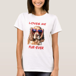 Cocker Spaniel Red Heart Herz-Shaped Sonnenbrille T-Shirt