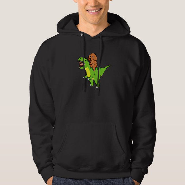 Cocker Spaniel reitet Rex Dinosaurier Hund   Hoodie (Vorderseite)