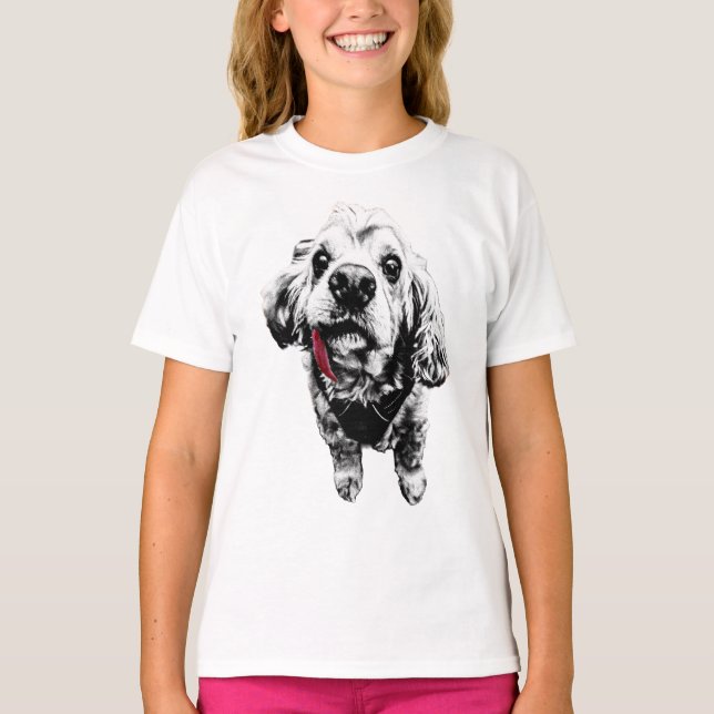 Cocker Spaniel – Rote Zunge, echte Frechheit T-Shirt (Vorderseite)