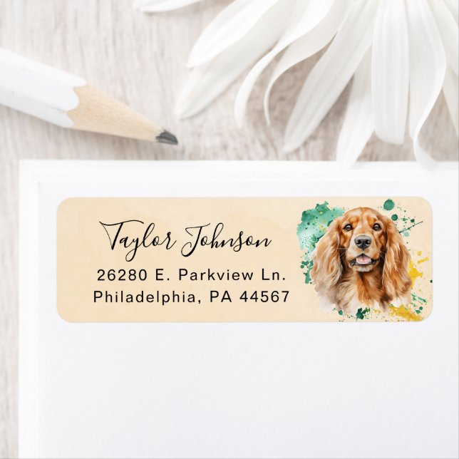Cocker Spaniel Rücksendeadresse-Label (Insitu)