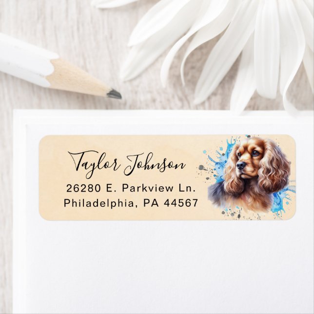 Cocker Spaniel Rücksendeadresse-Label (Insitu)