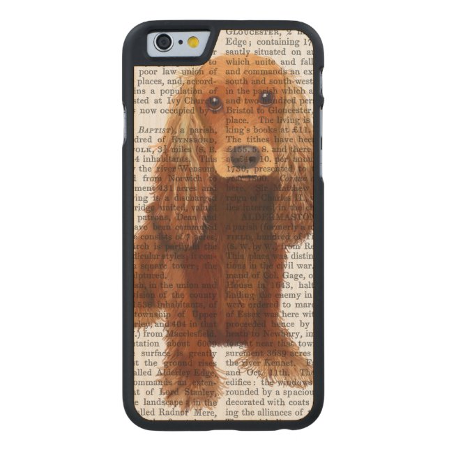 Cocker Spaniel Schlicht Carved Wood iPhone Hülle (Rückseite)
