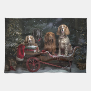 Cocker Spaniel Schnee-Schlitten-Weihnachtsdekorati Geschirrtuch