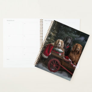 Cocker Spaniel Schnee-Schlitten Weihnachtsdekorati Planer
