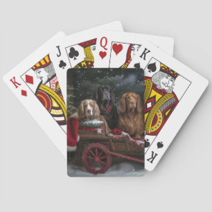 Cocker Spaniel Schnee-Schlitten-Weihnachtsdekorati Spielkarten