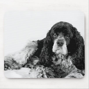 Cocker Spaniel Schwarz-Weiß-Mauspad Mousepad