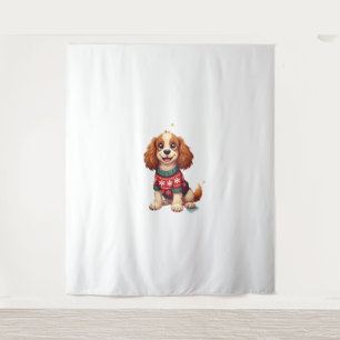 Cocker Spaniel Snowflake Glow Hund Wandteppich