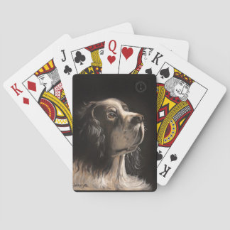 Cocker Spaniel spielt Pokerkarten