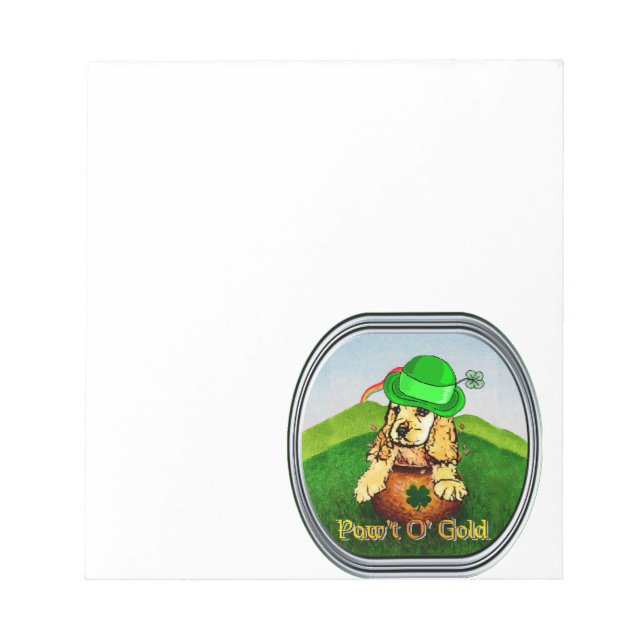 Cocker Spaniel St Patricks Day Notizblock (Vorderseite)