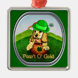 Cocker Spaniel St Patricks Day Ornament Aus Metall