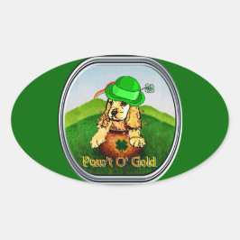Cocker Spaniel St Patricks Day Ovaler Aufkleber