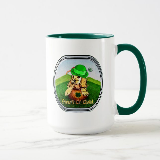 Cocker Spaniel St Patricks Day Tasse (Rechts)