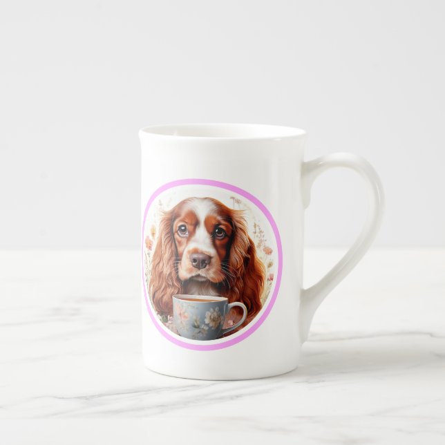 Cocker Spaniel Tee  Prozellantasse (Rechts)