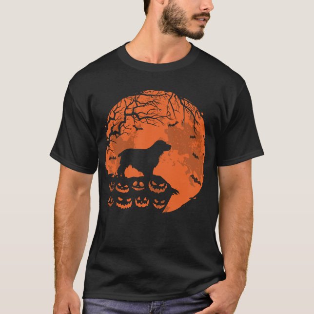 Cocker Spaniel und MondHalloween Hundeliebhaber Gi T-Shirt (Vorderseite)