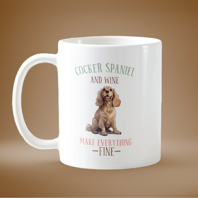 Cocker Spaniel und Wein Kaffeetasse (Von Creator hochgeladen)