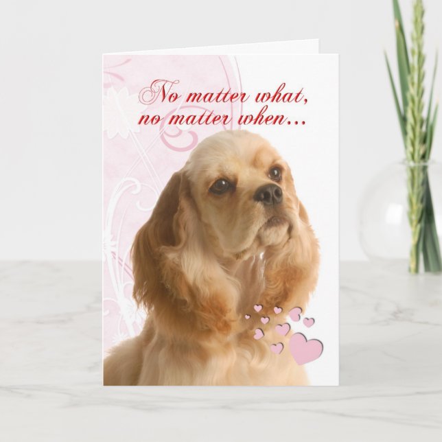 Cocker Spaniel Valentinstag Feiertagskarte (Vorderseite)