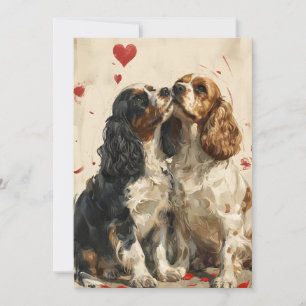 Cocker Spaniel  Valentinstag Feiertagskarte