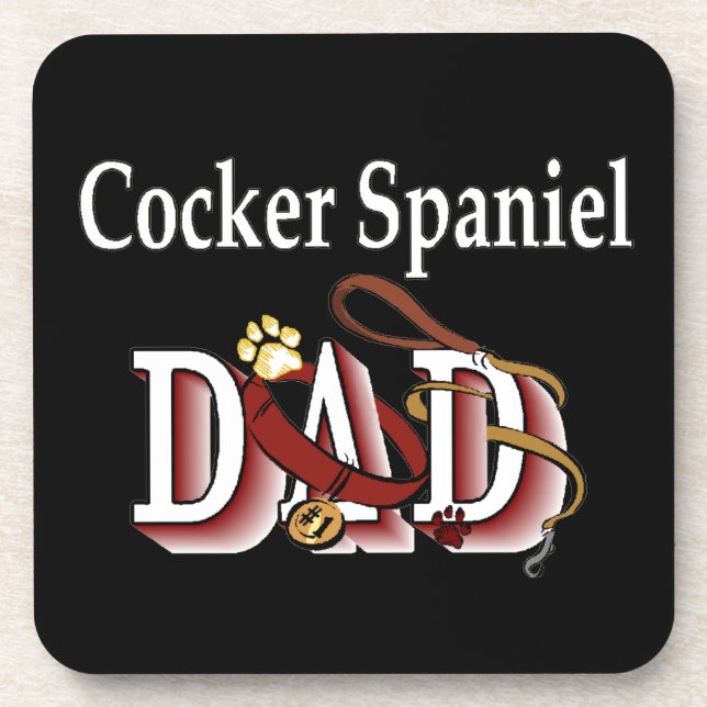 Cocker Spaniel VATER Getränkeuntersetzer (Vorderseite)