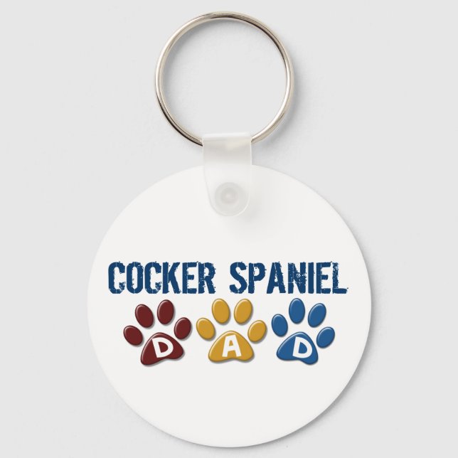 COCKER SPANIEL Vater Paw Print 1 Schlüsselanhänger (Vorderseite)