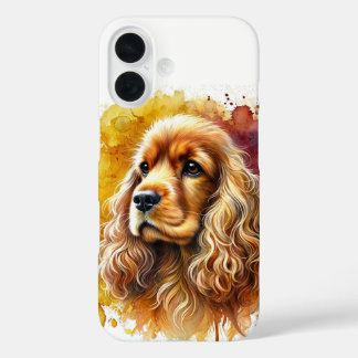 Cocker Spaniel Watercolor Art iPhone 16 Hülle