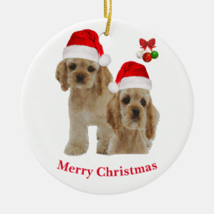 Cocker Spaniel Weihnachten  Keramik Ornament