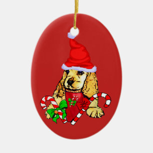 Cocker Spaniel Weihnachten Keramik Ornament