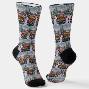 Cocker Spaniel Weihnachten Rotes Lastwagen Ferien Socken