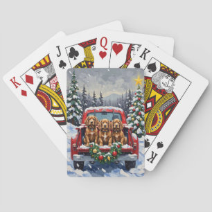 Cocker Spaniel Weihnachten Rotes Lastwagen Ferien Spielkarten