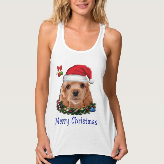 Cocker Spaniel Weihnachten Tank Top (Vorderseite)