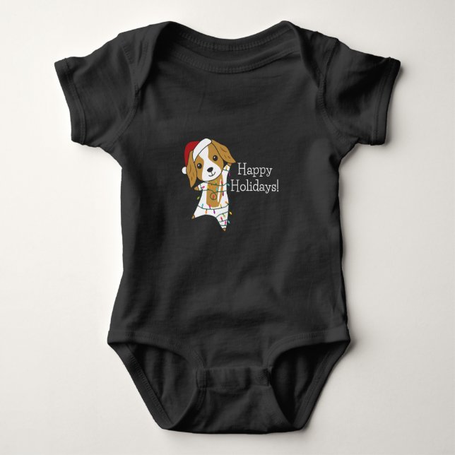 Cocker Spaniel Weihnachts Hund Wintertiere Hunde Baby Strampler (Vorderseite)