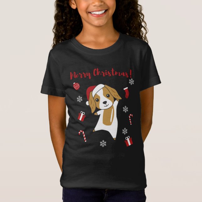 Cocker Spaniel Weihnachts Hund Wintertiere Hunde T-Shirt (Vorderseite)