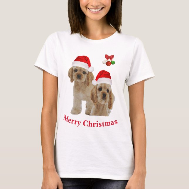 Cocker Spaniel Weihnachts-T-Shirt T-Shirt (Vorderseite)