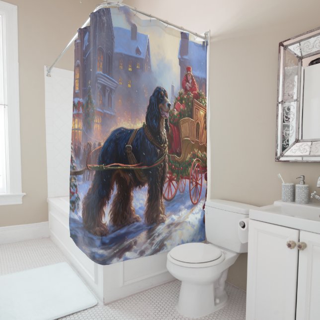 Cocker Spaniel Weihnachtsfeier Duschvorhang (Beispiel)