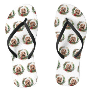 Cocker Spaniel Weihnachtsfeier Festliche Jungfrau Flip Flops
