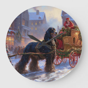 Cocker Spaniel Weihnachtsfeier Große Wanduhr