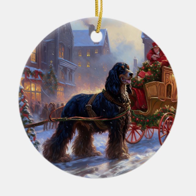 Cocker Spaniel Weihnachtsfeier Keramik Ornament (Vorne)