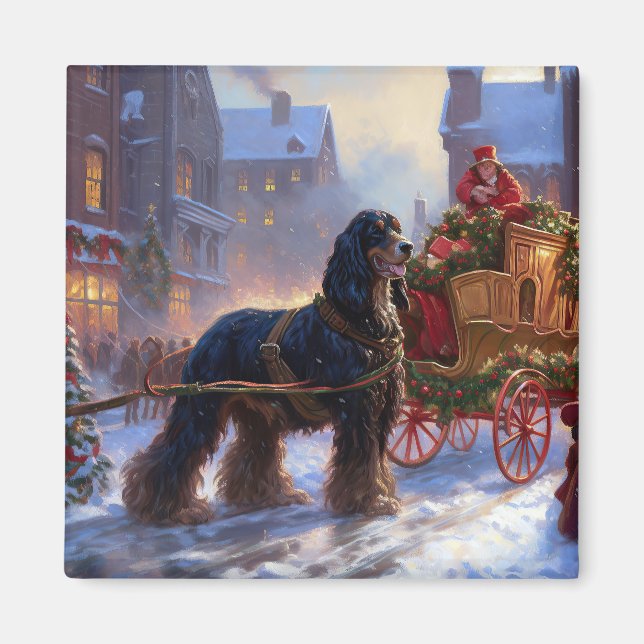 Cocker Spaniel Weihnachtsfeier Magnet (Vorne)