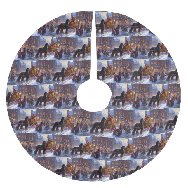 Cocker Spaniel Weihnachtsfeier Polyester Weihnachtsbaumdecke (Vorderseite)