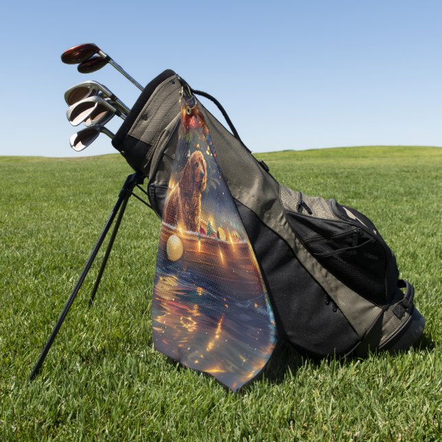 Cocker Spaniel Weihnachtsfeiertage Golfhandtuch (Gras)