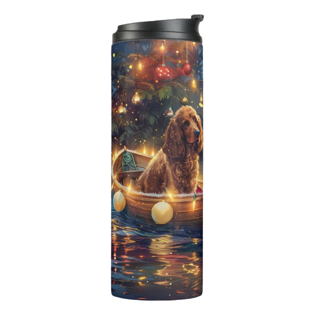 Cocker Spaniel Weihnachtsfestliche Reise Thermosbecher (Nach links gedreht)