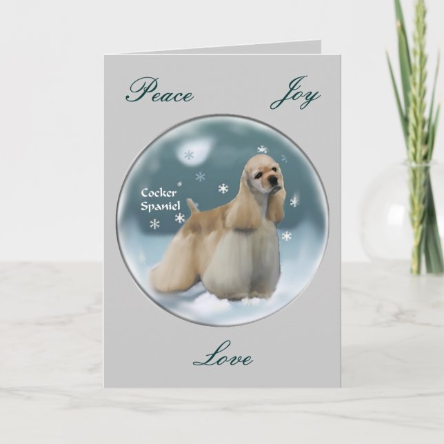 Cocker spaniel-Weihnachtsgeschenke Feiertagskarte (Vorderseite)