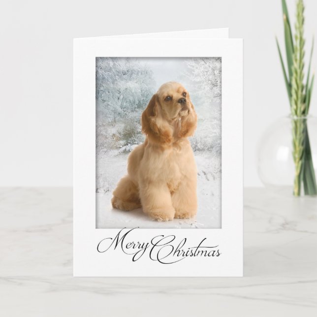 Cocker Spaniel Weihnachtskarte Feiertagskarte (Vorderseite)